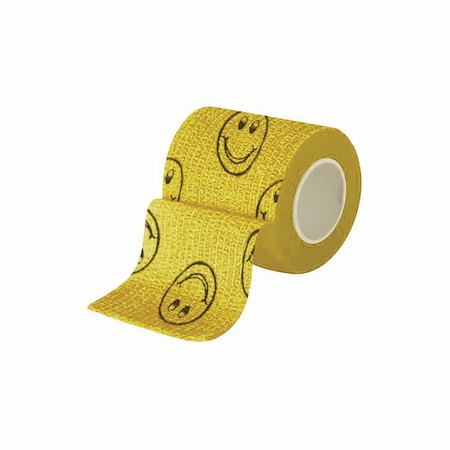 Jorgensen Laboratories JorWrap Cohesive Bandages - 2", Smiley Face Yellow J1625G