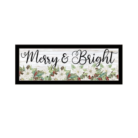 Homeroots Merry and Bright Black Framed Print Wall Art 529710