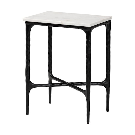 Baxton Studio Akanji Marble End Table, Rectangle 270-14708-ZORO