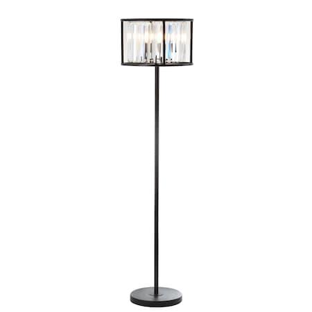 Jonathan Y Bevin 63 in. Metal/Crystal LED Floor Lamp, Oil Rubbed Bronze/Crystal JYL9054A