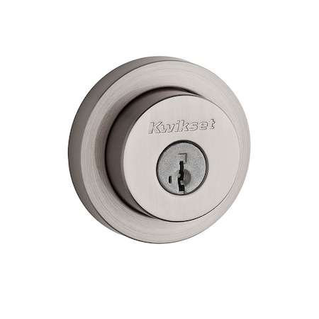Kwikset Milan Round Double Cylinder Deadbolt SmartKey W/ RCAL Latch and RCS Strike KA3 Satin Nickel Finish 159RDT-15S
