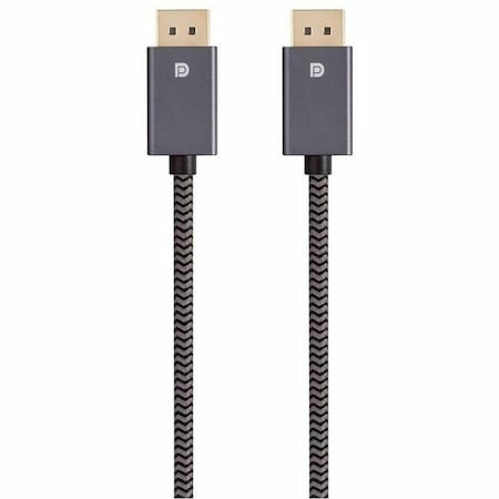 Monoprice DISPLAYPORT 1.4 EASYPLUG NYLON BRAIDED CABLE, 6FT, GRAY (10 PACK) 40788
