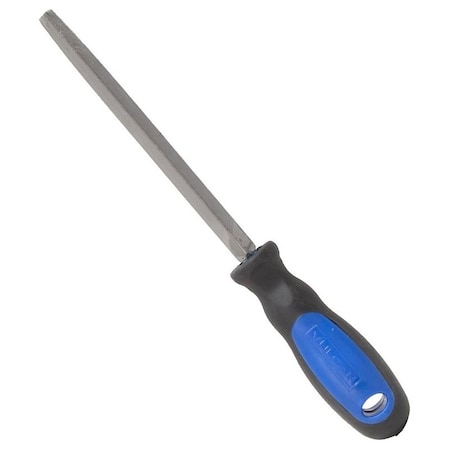 Vulcan File W/Rubber Grip Handle, Triangle Profile, Taper Pattern, Double Cut Cut, 6 in L Blade, 3/8 in W Blade JL-F007