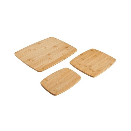 Farberware Cutting Board Set, 1/4 in Thick, Bamboo, Brown, Natural 5070344