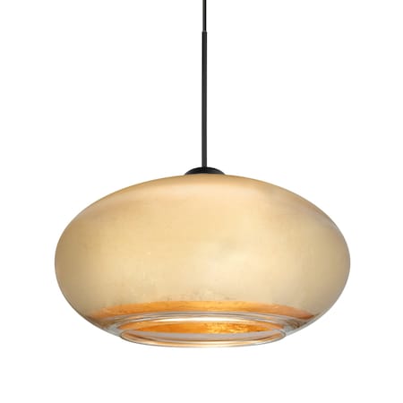 Besa Lighting Besa Brio 7 Pendant, Gold Foil, Black Finish, 1x 35W MAX GY6.35 Base 1XT-2492GF-BK