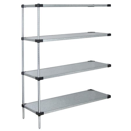 Betterbeds 4-Shelf, Galvanized Steel Solid Shelving Add-On Unit - 21 x 24 x 63 in. BE1135315
