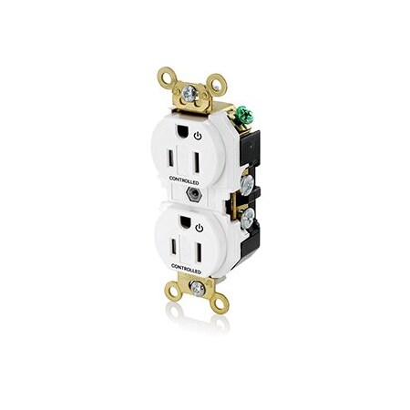 Leviton Extra Heavy Duty Controlled Duplex Receptacle 15 Amp, 125 Volt 5262-2PW