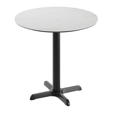 Flash Furniture Acadia 31.25 in Round Tabletop, TopGuard HPL Technology in White Faux Marble, 22 in x 22 in ST-RD31-WHMAR-T2222-GG