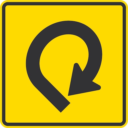 Lyle 270-degree Loop (with Sharp Turn Symbol), 24x24, Diamond Grade, Yellow G-12661-DG_24x24