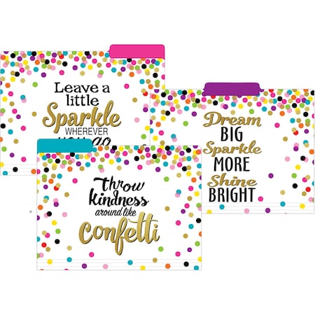 Teacher Created Resources Confetti File Folders, Letter Size, 12PK 8536