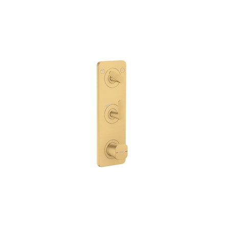 Axor Citterio C Thermostatic Module Trim 15" x 5" for 2 Functions- Cubic Cut in Brushed Gold Optic 49701251