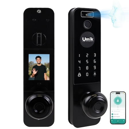 Wrightmaster 6-in-1 Aluminum Smart Pad Lock with Camera & Doorbell, Facial Recognition, App, Fingerprint, IC Card ZR-D4