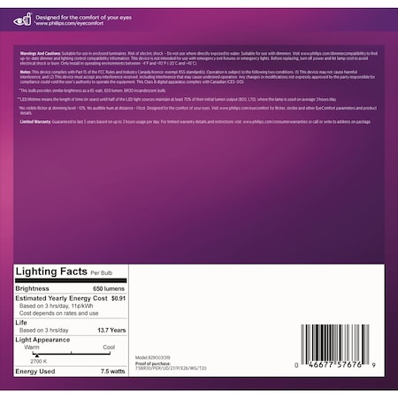 Signify Warm Glow Ultra Definition 65W Equivalent Soft White BR30 Med Dimmable LED Floodlight Light Bulb, 3PK 576769