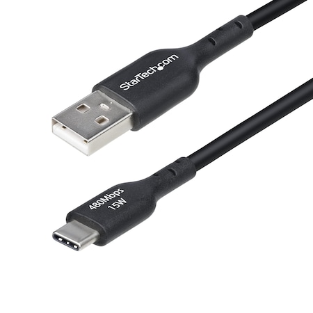Startech.Com 6IN (15CM) USB-A TO USB-C CHARGING CABLE, CHARGE & SYNC, 3A, USB 2.0, TPE JACKET USB2AC6INCHBK