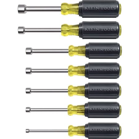 Klein Tools Nut Driver Set, Magnetic Nut Drivers, 3-Inch Shaft, 7-Piece 631M