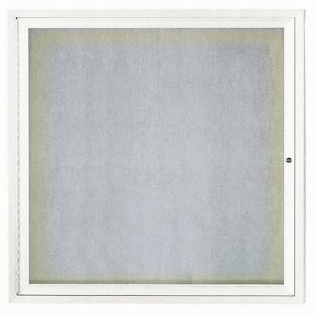 Aarco Outdoor Illuminated Enclosed Bulletin Board w/ Al Frame, Powder Coated White, 36''Hx36''W ODCC3636RIW