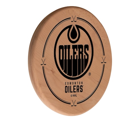 Holland Bar Stool Co Edmonton Oilers 13" Laser Engraved Solid Wood Sign WSgnLNatEdmOil