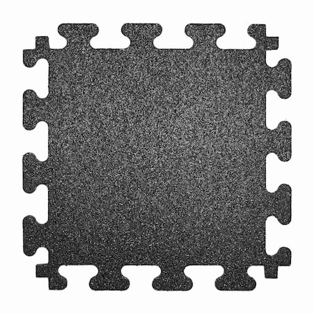 Southern Oaks 18in x 18in Black Rubber Tiles & Edges with Gray Flake 49233