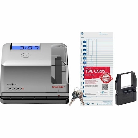 Pyramid Time Clock, 6 1/8in, 5 3/4 in H 3500ss