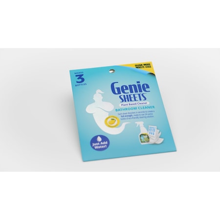 Genie Sheets Bathroom Cleaner Dissolvable Sheets, 3PK GS-3004-BCR