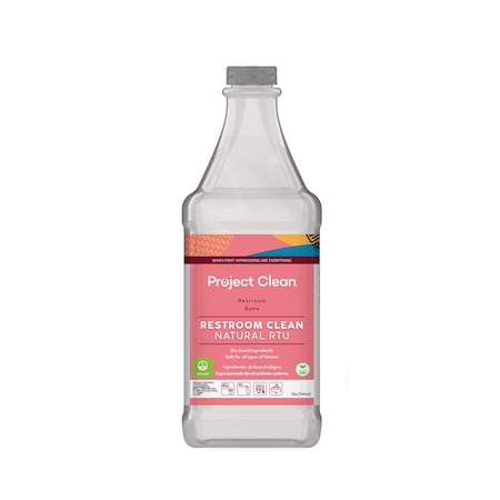 Project Clean Restroom Clean Natural RTU, USDA Bio-Preferred, 12 Quarts/Case with Triggers A100922-12cy