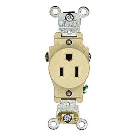 Leviton PlugsandRcptcls, 15A, 125VAC, Ivory, Nylon 5251-I