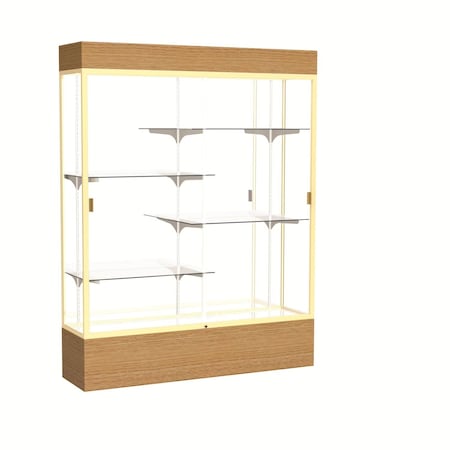 Ghent Lighted Floor Display Case 60x80x16, Mirror, Champange 2175MB-GD-AK