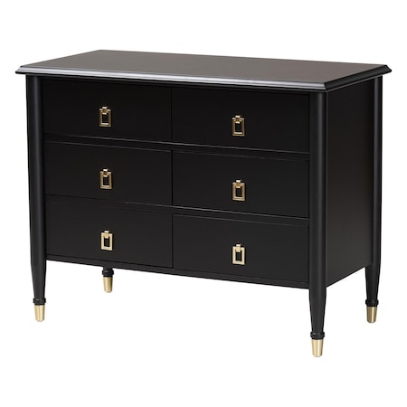 Baxton Studio Tamra Black Wood Chest with Drawers 264-14388-ZORO
