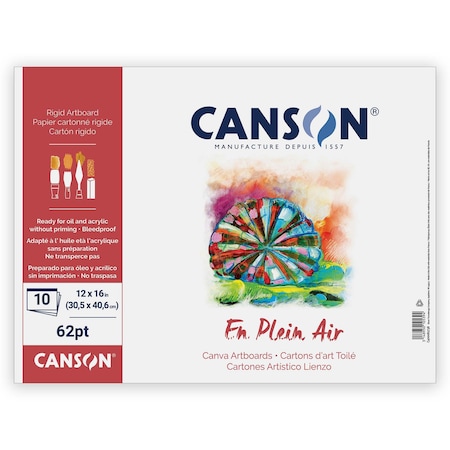 Canson Artist Series Canva Plein Air Canvas Board, Foldover Binding, 10 Sheets, 12x16 inch C400061738