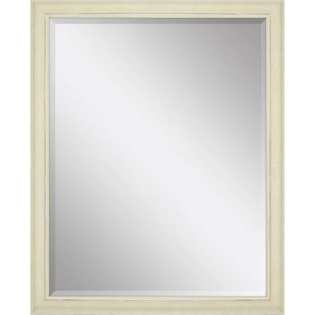 Homeroots 52" Ivory Distressed Wood Framed Accent Mirror 632866