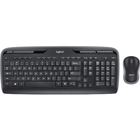 Logitech Wireless Desktop Combo, 2.4 GHz, 19"x7-5/8"x1" , BK 920002836