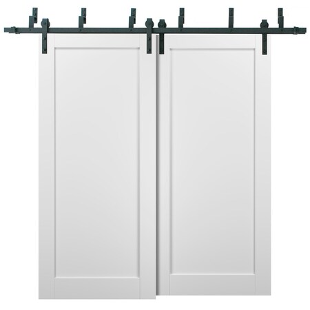 Sartodoors Barn Bypass Interior Door, 64" x 84", White QUADRO4111BBB-WS-6484