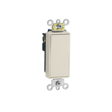 Leviton Decora Plus Rocker Single-Pole AC Quiet Switch, 15 Amp, 120/277 Volt, Light Almond 5691-2T
