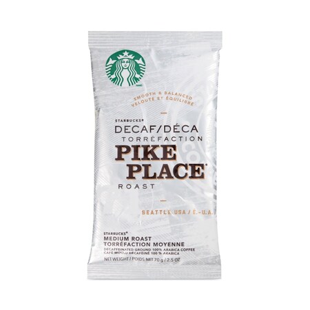 Starbucks Coffee, Pike Place Decaf, Packet, Decaffeinated Coffee, 2.7 oz, 72 PK 12420994