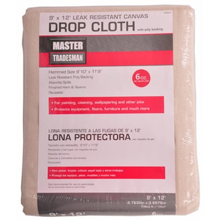 Master Tradesman 85321 9 x 12 ft. Poly Backed Canvas Dropcloth 155632