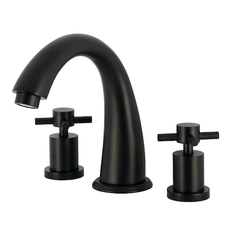 Kingston Brass Two-Handle Deck Mount Roman Tub Faucet, Matte Black KS2360DX