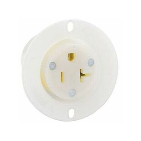 Leviton Straight Blade Receptacle, 5-20R, 20 A, 125V AC, 2 Pole, 3 Wire, Flush Mount, Grounded 15379-C