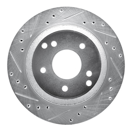 Dynamic Friction Co DFC Brake Rotor - Drilled and Slotted - Silver 631-47022L