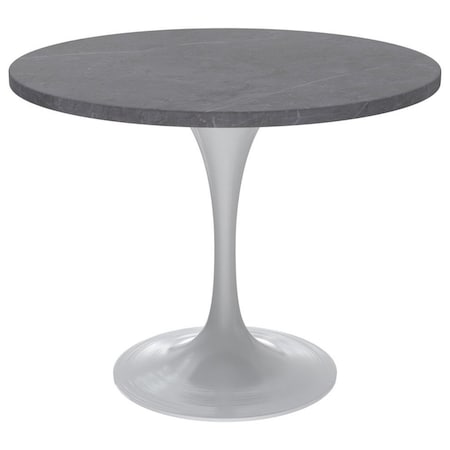 Leisuremod Round 35.43 in W, 29.69 in L, Sintered Stone/Steel, Grey VT20W-36GRS