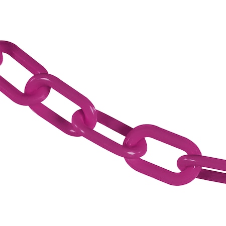Mr. Chain 2" x 50' Magenta Heavy Duty Plastic Safety Chain 51018-50