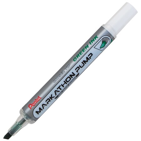 Pentel Markathon Pump Dry Erase Marker, Chisel Tip, Green Ink, 12PK MWL6SX-D