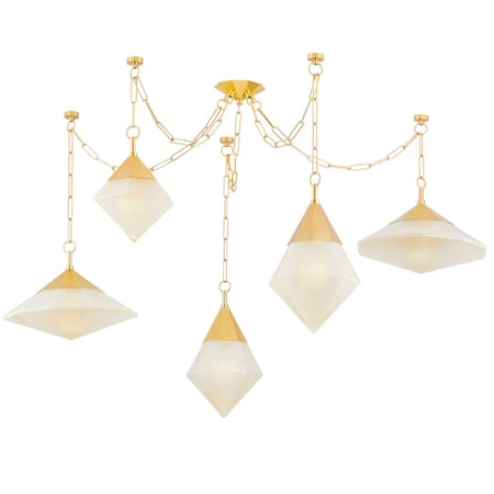 Corbett Lighting Angelique 5 Light Chandelier 58.5 In. Vintage Polished Brass 383-59-VPB