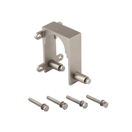 National Hardware Bypass Bracket, Sliding Door, Steel, Satin Nickel Pair N187-102