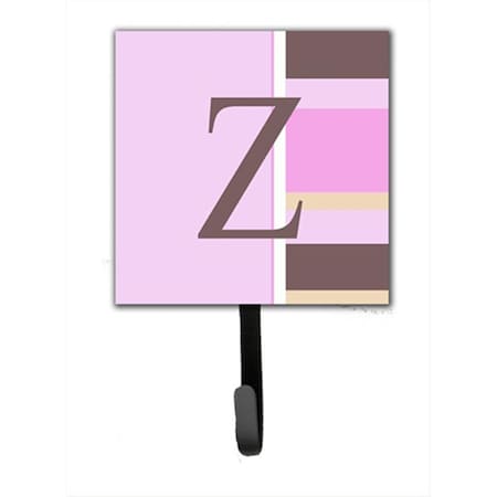 Carolines Treasures Letter Z Initial Monogram - Pink Stripes Leash Holder Or Key Hook CJ1005-ZSH4