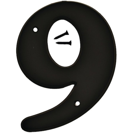 Hy-Ko Number House 9 Plastic 6In Blk 30209