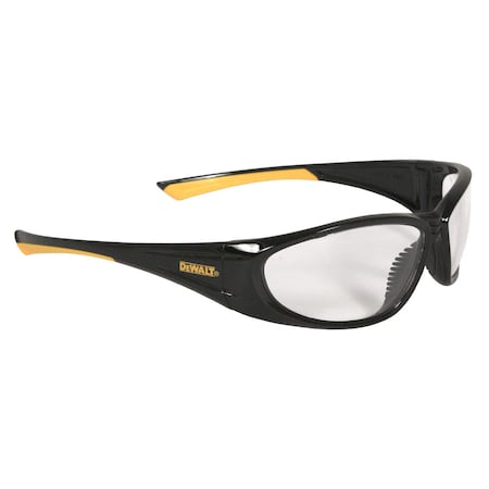 Dewalt Gable, Safety Glasses, Clear Lens, Black/Yellow Frame, Full-Frame, 1 PR DPG98-1D