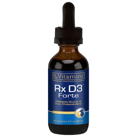 Rx Vitamins RxD3 Forte Solution, Palatable Source of Pure Cholecalciferol, For Dogs & Cats, 2 fl oz (60mL) 8818