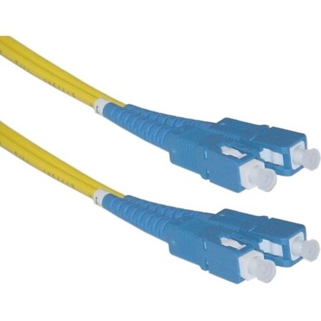 Cable Wholesale SC/UPC OS2 Duplex 2.0mm Fiber Optic Patch Cord, OFNR, Singlemode 9/125, Yellow Jacket, Blue SCSC-01201
