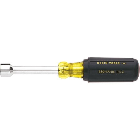 Klein Tools 7/16-Inch Hollow Nut Driver, 3-Inch, Cushion-Grip 630-7/16
