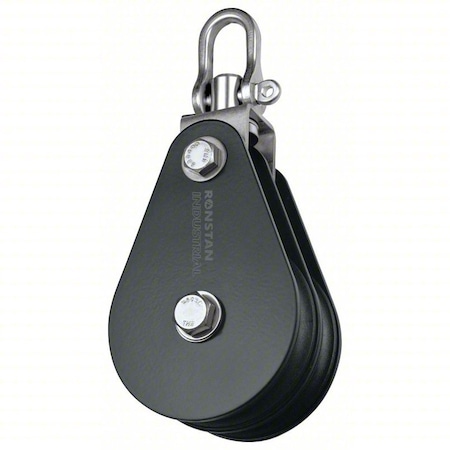 Zoro Select Double Pulley Block, Wire Rope, 9/16 in Max Cable Size, 3,300 lb Max Load, Powder Coated RZ1705